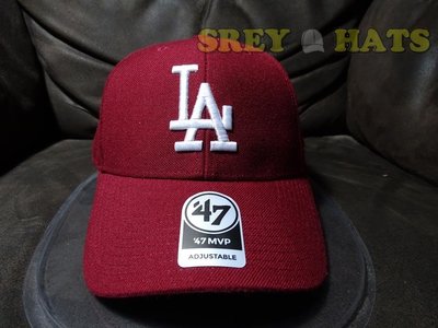 [SREY帽屋]預購＊47 Brand MVP MLB 洛杉磯道奇 LA 酒紅 經典LOGO 網紅正妹必備 棒球帽 老帽