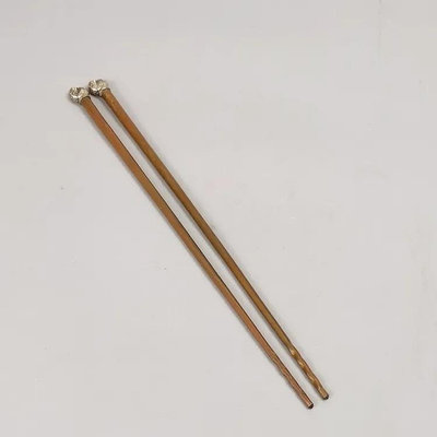 【二手】日本銅火箸銅筷子炭夾雄雞造型比較精致 國外回流 擺件 茶具【久藏馆】-4860