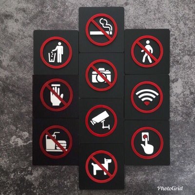 壓克力立體禁止吸煙禁止進入監視器請按門鈴請勿觸碰垃圾桶禁止拍照禁止寵物禁止飲食WIFI標示牌 指示牌 歡迎牌
