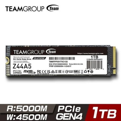 @電子街3C特賣會@全新TEAM 十銓 T-Force Z44A5 1TB M.2 PCIe Gen4 SSD 固態硬碟