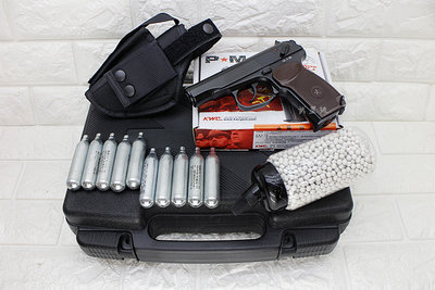 台南 武星級 KWC 馬可洛夫 MP654 CO2槍 + CO2小鋼瓶 + 奶瓶 + 槍套 + 槍盒 ( KC-44