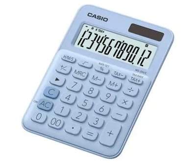【威哥本舖】Casio台灣原廠公司貨 MS-20UC-LB 迷你桌上型12位元計算機 商用計算機 稅金計算 時間計算