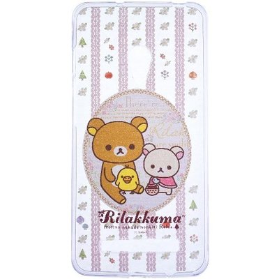 Rilakkuma 拉拉熊/懶懶熊 ASUS ZenFone 5 彩繪透明保護軟套-花草優雅熊