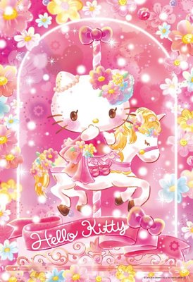 33-140 絕版300片日本正版拼圖．三麗鷗 凱蒂貓 Hello Kitty 夢幻旋轉木馬