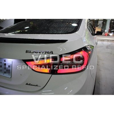 威德汽車精品 現代 HUNDAI 2012-16 ELANTRA EX 紅白光柱 LED 尾燈 另有黑底 燻黑