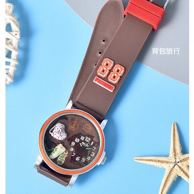 超熱賣韓國100%正品MINI童話手工軟陶錶矽膠兒童手錶.畢業禮物‧情人節禮物-背包旅行【WA0125】