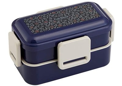 13734A 日本製 限量品 日式深藍小花印花飯麵盒丼飯盒 和風定食可微波雙層餐盒野餐露營外出午餐盒辦公學校便攜便當盒
