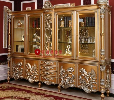 [紅蘋果傢俱] F102S 宮廷凡爾賽系列 頂級進口 歐式 皇室 三/五門酒櫃 法式裝飾櫃 新古典 收納櫃