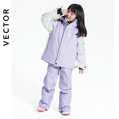 VECTOR滑雪服兒童女套裝防風防水單雙板中大童分體上衣外套滑雪褲