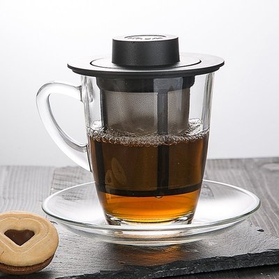 【熱賣精選】德國進口Finum芬倫茶水分離泡茶杯耐熱玻璃茶葉過濾辦公室茶杯