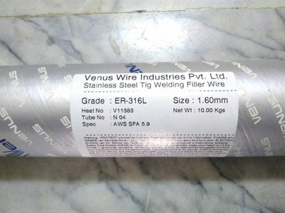 TIG氬焊機、氬焊用ER316L白鐵1.6mm填料條、白鐵氬焊條(規格AWS SFA 5.9)