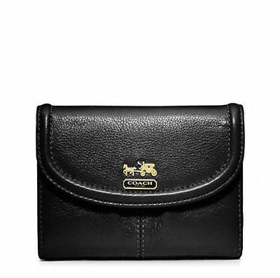 【美國精品館】COACH 46608 Madison Leather Medium Wallet (黑) 金色馬車中夾/皮夾~3,680含運