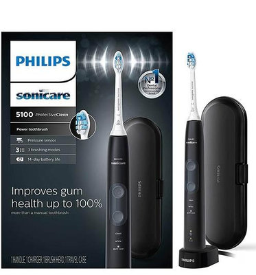 Philips 【美國代購】飛利浦 電動牙刷 Sonicare ProtectiveClean 5100 HX6850/60 - 黑色