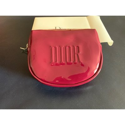 Dior正品 化妝包 手拿包 收納包 萬用包 深紅色