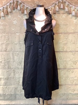 【性感貝貝】Mastina 黑色荷葉領背心造型小禮服洋裝, BiGi Versace Gucci JoJo風
