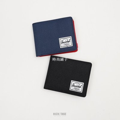 熱銷 HERSCHEL ROY P+ 黑色 藍色 小標 兩折短夾 鈔票夾 卡片夾 信用卡 皮夾10403-00018-可