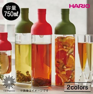 ❈花子日貨❈日本製,HARIO,酒瓶造型,冷泡茶壺,咖啡壺,750ml,紅綠2色