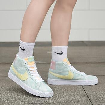 【代購】Nike SB Blazer Mid  綠黃粉 高幫休閒百搭板鞋 DA1839-300