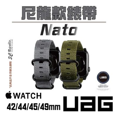 shell++UAG Nato 潮流 尼龍 錶帶 適用 Apple Watch 42 44 45 49 mm