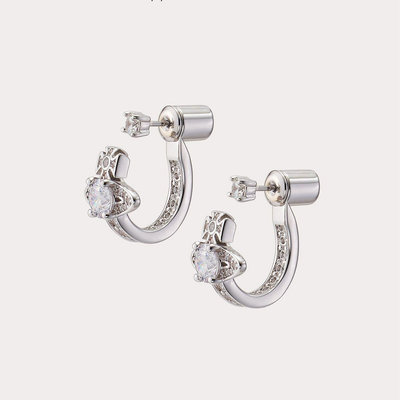 Vivienne Westwood 土星 耳針 耳環❤️ MAITENA 水滴開口耳環 銀色土星耳釘