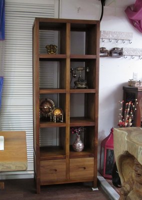 【肯萊柚木傢俱館】100%柚木全實木 手工製作 雙面櫃 書櫃 展示櫃 限量一只