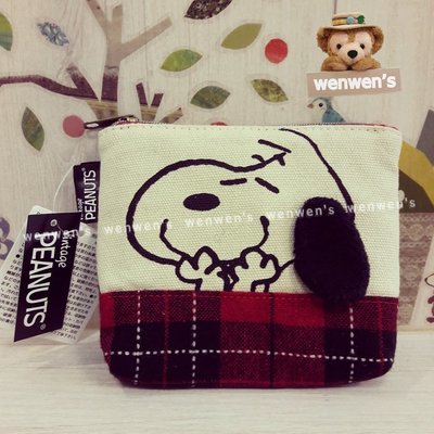 【Wenwens】日本帶回 SNOOPY 史奴比 史努比 PEANUTS 微笑款 立體耳朵 零錢包 卡包 面紙套 單售價