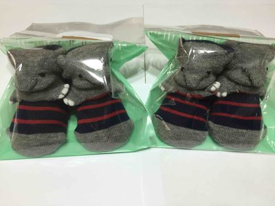 日本製 Pompkins Baby 日本3D動物造型襪子 童襪POPUPSOX 大象藍紅橫條 現貨供應