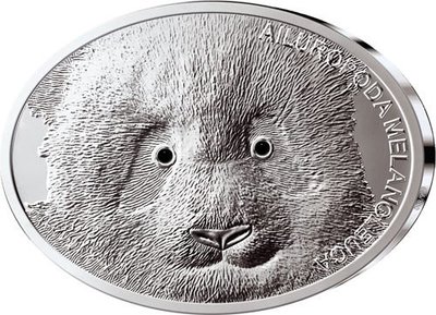 斐濟 紀念幣 2013 熊貓高浮雕精鑄銀幣 原廠原盒