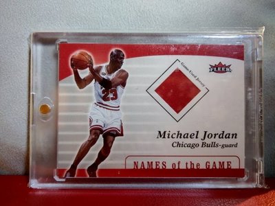 藏家必備 籃球之神 公牛隊喬丹 Michael Jordan Fleer 紅色 球衣卡