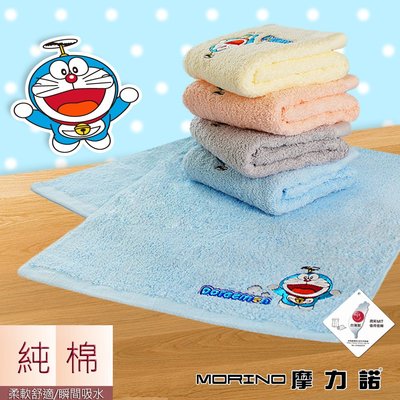 哆啦A夢Doraemon小叮噹 MIT純棉刺繡方巾/手帕 MORINO摩力諾