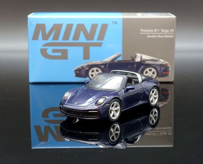 【MASH】現貨特價 Mini GT 1/64 Porsche 911 Targa 4S Blue #412