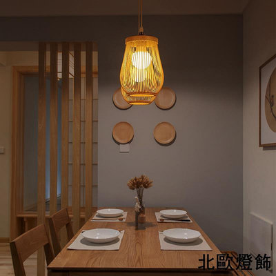 創意日式竹藝餐廳吊燈 設計師中式咖啡廳吧臺燈榻榻米韓式LED燈具
