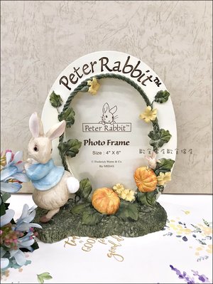 比得兔相框 鄉村風相框 橢圓南瓜兔子相框 波麗製桌上型可愛動物兔子相框 相片架 兔子擺件 生日 新婚 祝賀禮物