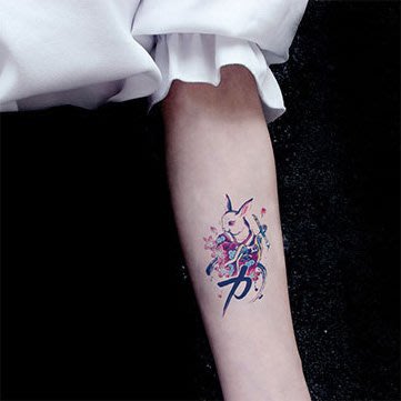 【萌古屋】和風兔子 - 男女防水紋身貼紙刺青貼紙 RC-513