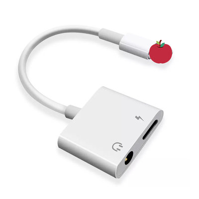 附發票-蘋果二合一耳機+充電線(GL029)轉3.5mm音頻+充電 邊直播聽歌邊充電 音頻轉接線 耳機轉接器