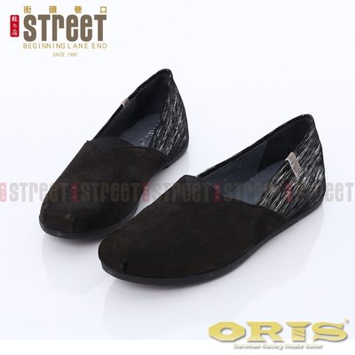 【街頭巷口 Street】ORIS 女款 真皮 一腳登 雙色拼接 休閒鞋 SB14706B01 黑色