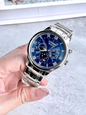 CITIZEN 星辰光動能 Eco-Drive 光動能 復古經典月相腕錶 AP1050-81L 公司貨