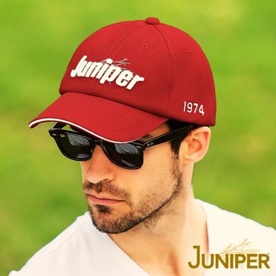 JUNIPER 中性透氣抗UV棒球帽 J7560紅色 遮陽帽 棒球帽 防曬帽 抗UV 喜樂屋戶外休閒
