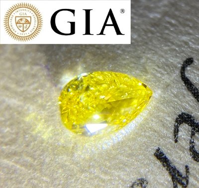 【台北周先生】天然Fancy vivid正黃色鑽石 0.22克拉 頂級濃郁 Even分布 送GIA證