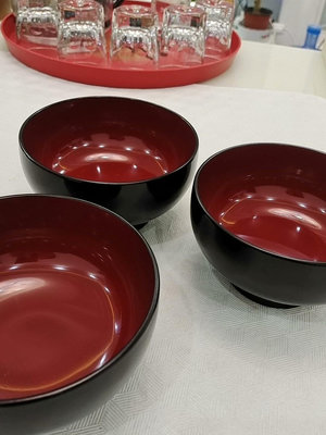 日本回流大漆碗，植物漆器，木粉樹脂胎，耐高溫無毒無害，時間長42042