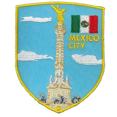 【A-ONE】墨西哥 獨立天使紀念碑 地標電繡刺繡布章 貼布 布標 燙貼 徽章 肩章 識別章 背包貼NO.396