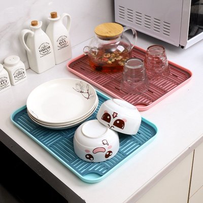 創意瀝水托盤杯架家用客廳創意長方形水杯子茶水盤廚房雙層水果盤