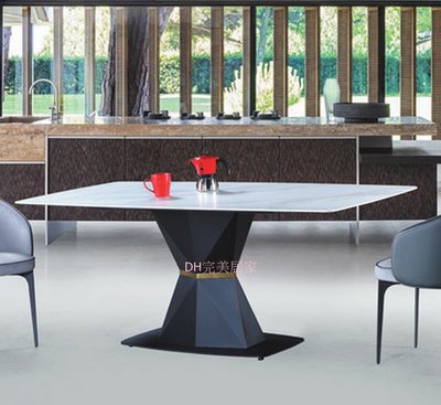 【DH】商品貨號A530-1商品名稱《8615》雪山岩板5尺餐桌(圖一)備有6尺/7尺可選.餐椅/另計.主要地區免運費