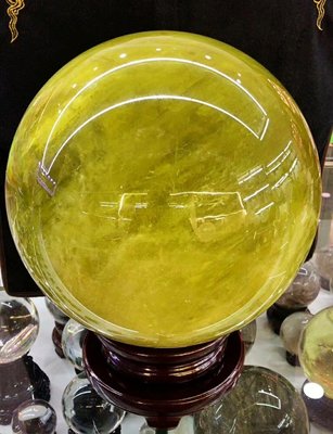 光工水晶阿賽斯特萊 26..3cm天然黃水晶球擺件 提升靈性水晶阿賽斯特萊梅爾卡巴揚升松果體第三眼