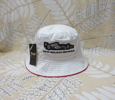F1 車隊帽 漁夫帽 盆帽 賽車紀念帽 純棉 白色
