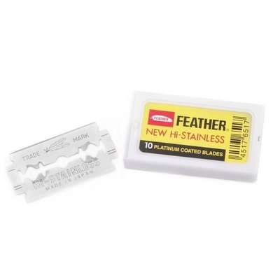 日本 Feather 羽毛牌 不鏽鋼 刮鬍刀片 雙面安全刀片 （十片盒裝）