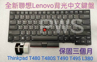 ☆全新 聯想 Lenovo Thinkpad  E480 L480 L380 T480S T490 原廠 背光 中文鍵盤