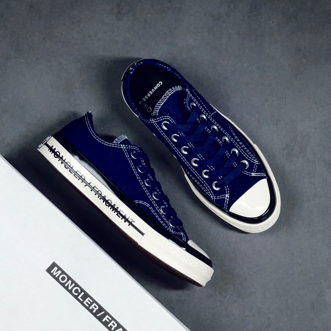 fragment x moncler x converse chuck taylor 1970s 聯名海軍藍帆布鞋