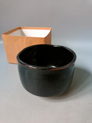 日本回流   黑樂茶碗  樂燒 抹茶碗 大容量陶瓷主人杯 茶