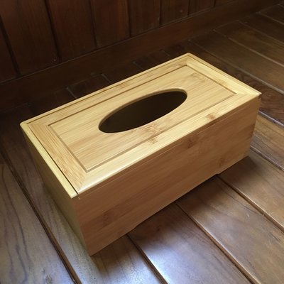 ￼竹製長型面紙盒(可客製化刻字)